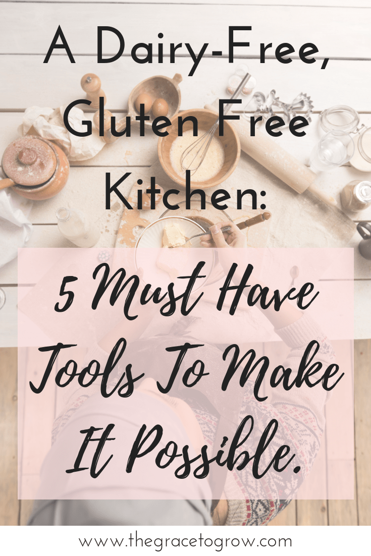A gluten-free, dairy-free kitchen doesn't have to be impossible. Here are the 5 major tools you need to make your gluten-free, dairy-free kitchen a success! #glutenfree #dairyfree #wholefoods #foodsensitivities #kitchen 