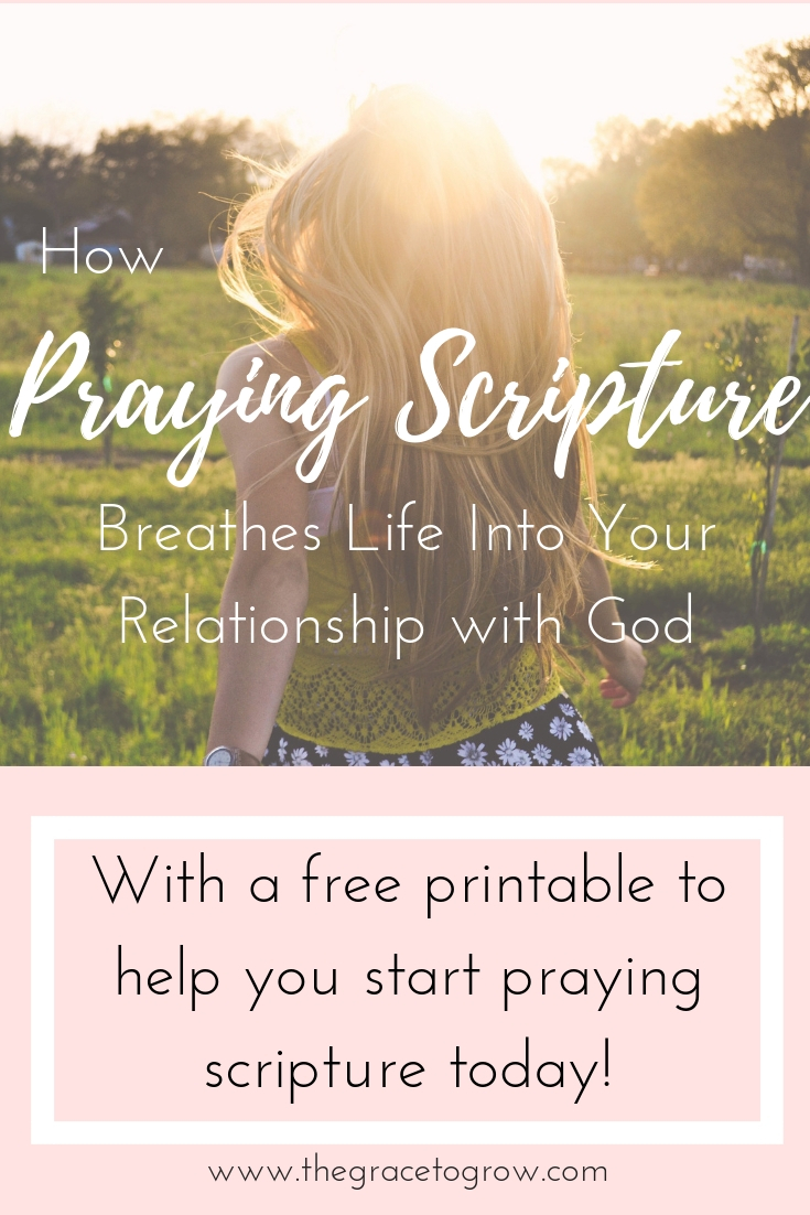 How praying scripture can bring you closer to God. With a free printable!